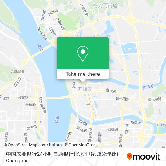 中国农业银行24小时自助银行(长沙世纪城分理处) map