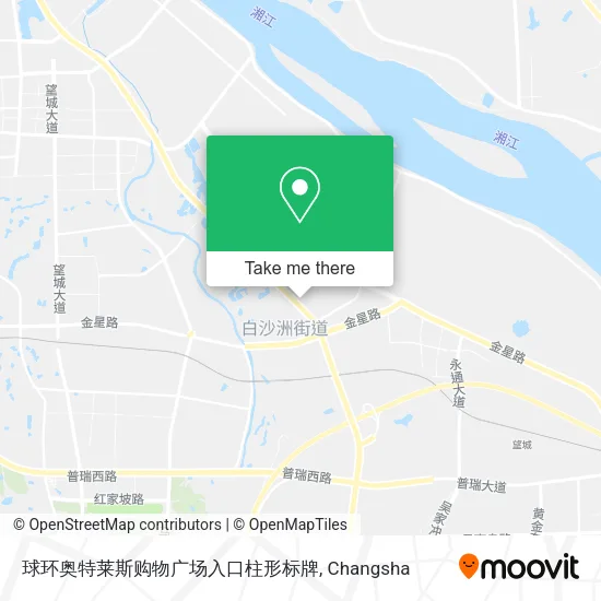 球环奥特莱斯购物广场入口柱形标牌 map