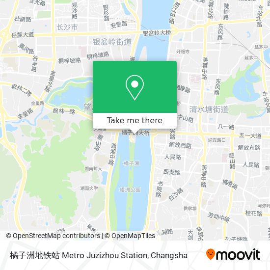 橘子洲地铁站 Metro Juzizhou Station map