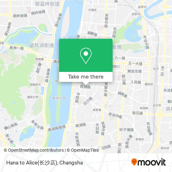 Hana to Alice(长沙店) map