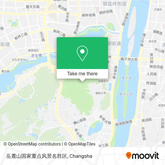 岳麓山国家重点风景名胜区 map