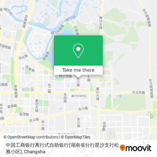 中国工商银行离行式自助银行(湖南省分行星沙支行松雅小区) map