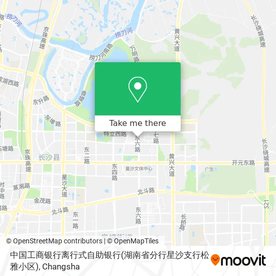 中国工商银行离行式自助银行(湖南省分行星沙支行松雅小区) map