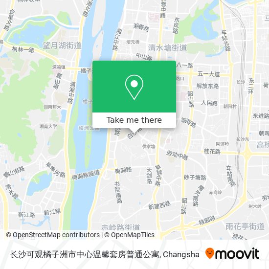 长沙可观橘子洲市中心温馨套房普通公寓 map