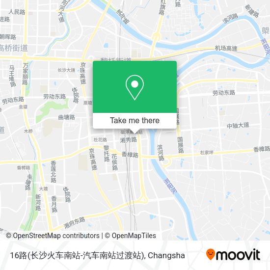 16路(长沙火车南站-汽车南站过渡站) map