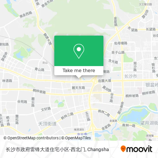长沙市政府雷锋大道住宅小区-西北门 map