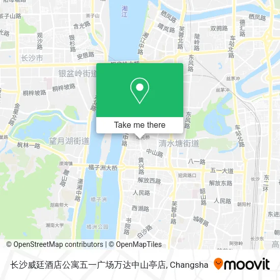 长沙威廷酒店公寓五一广场万达中山亭店 map