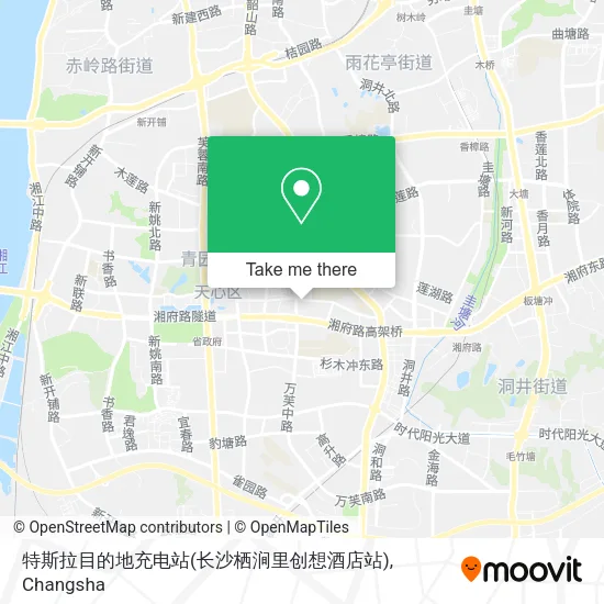 特斯拉目的地充电站(长沙栖涧里创想酒店站) map
