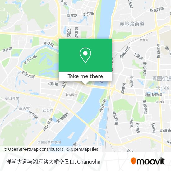 洋湖大道与湘府路大桥交叉口 map