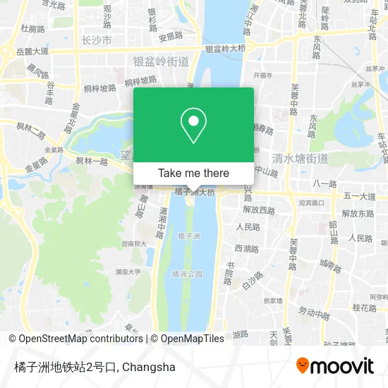 橘子洲地铁站2号口 map