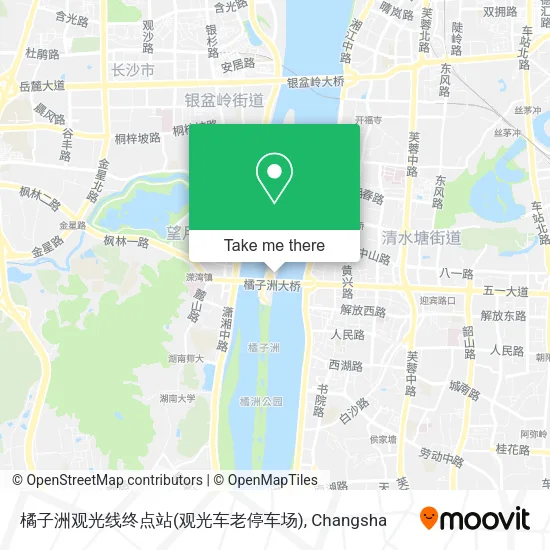 橘子洲观光线终点站(观光车老停车场) map