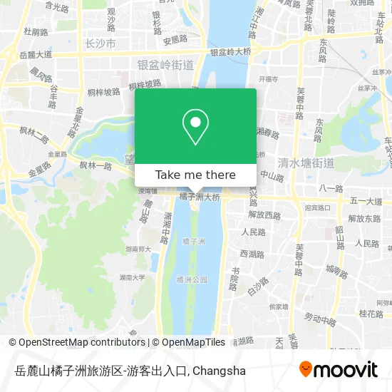 岳麓山橘子洲旅游区-游客出入口 map