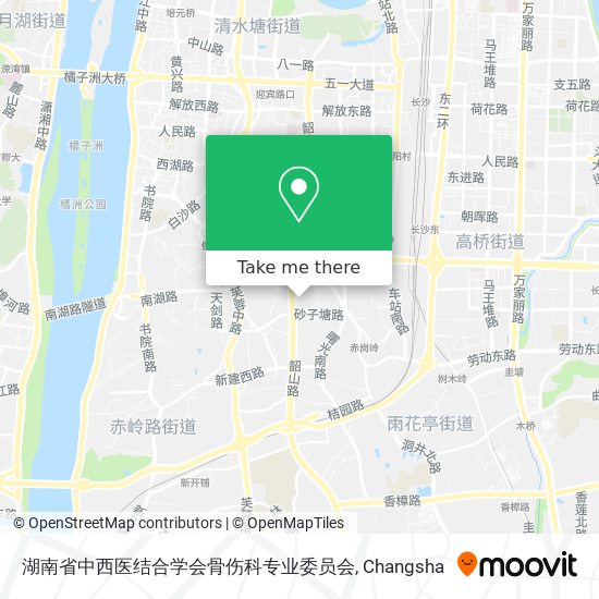 湖南省中西医结合学会骨伤科专业委员会 map