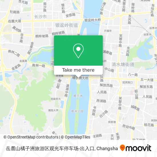 岳麓山橘子洲旅游区观光车停车场-出入口 map