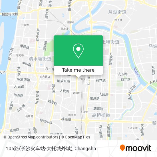 105路(长沙火车站-大托城外城) map