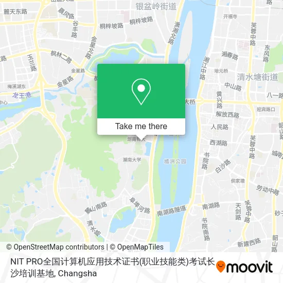 NIT PRO全国计算机应用技术证书(职业技能类)考试长沙培训基地 map