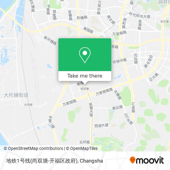 地铁1号线(尚双塘-开福区政府) map