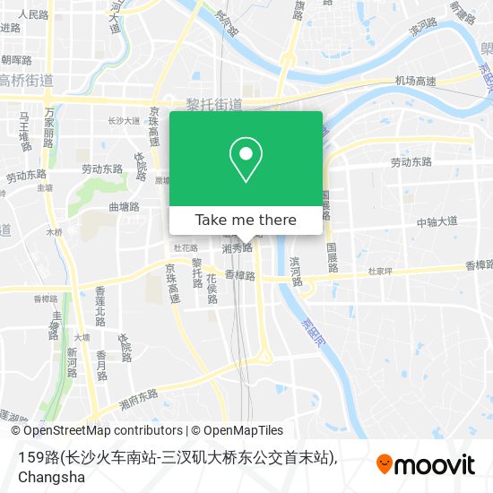 159路(长沙火车南站-三汊矶大桥东公交首末站) map