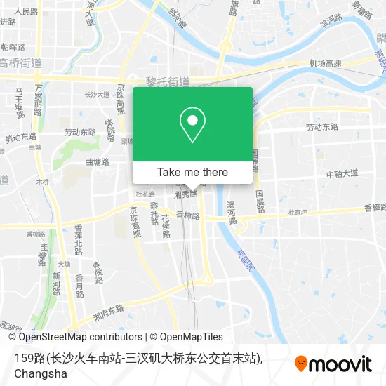 159路(长沙火车南站-三汊矶大桥东公交首末站) map
