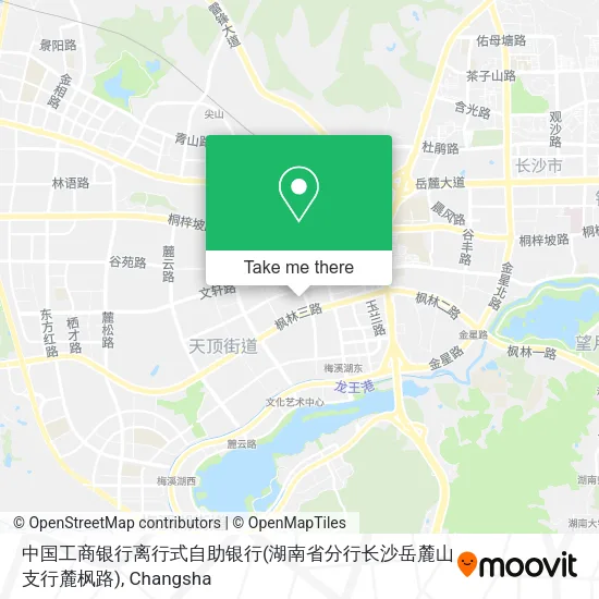 中国工商银行离行式自助银行(湖南省分行长沙岳麓山支行麓枫路) map