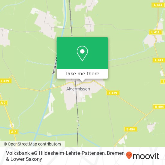Карта Volksbank eG Hildesheim-Lehrte-Pattensen