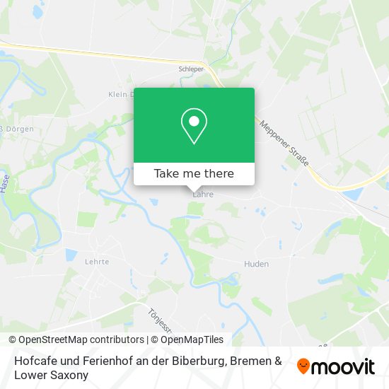 Карта Hofcafe und Ferienhof an der Biberburg