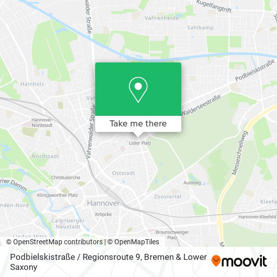 Podbielskistraße / Regionsroute 9 map