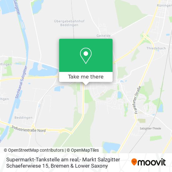 Supermarkt-Tankstelle am real,- Markt Salzgitter Schaeferwiese 15 map
