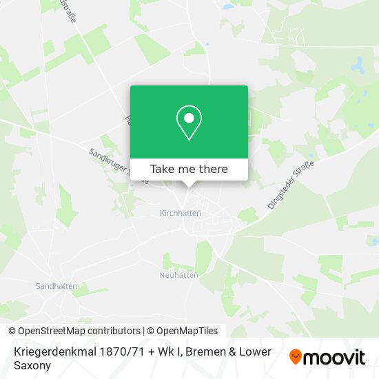 Kriegerdenkmal 1870/71 + Wk I map