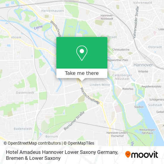 Hotel Amadeus Hannover Lower Saxony Germany map