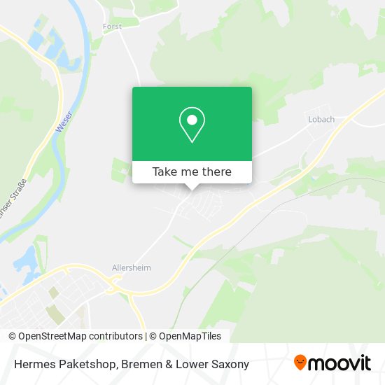 Hermes Paketshop map