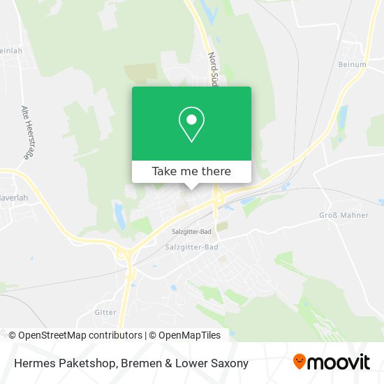 Hermes Paketshop map