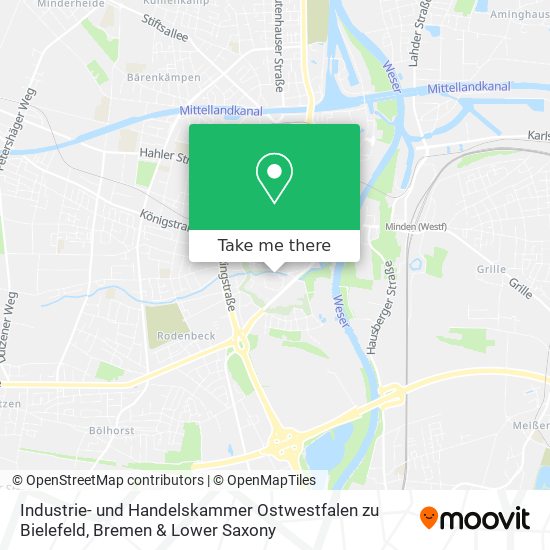 Industrie- und Handelskammer Ostwestfalen zu Bielefeld map