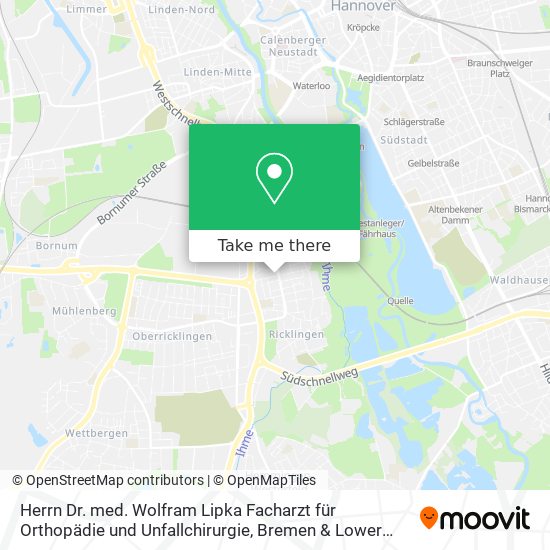 Herrn Dr. med. Wolfram Lipka Facharzt für Orthopädie und Unfallchirurgie map