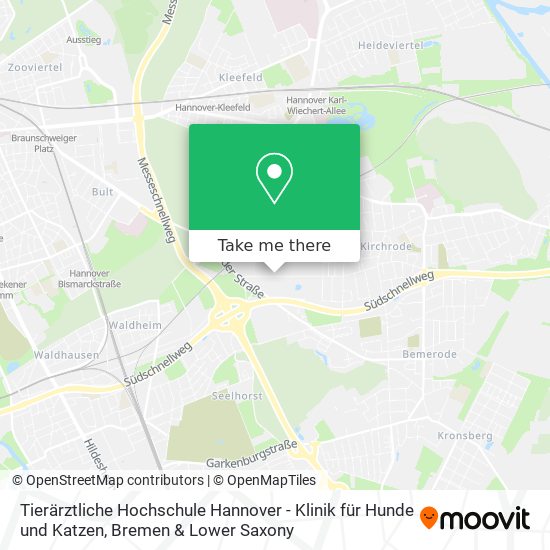 Tierärztliche Hochschule Hannover - Klinik für Hunde und Katzen map