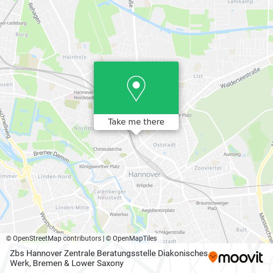 Zbs Hannover Zentrale Beratungsstelle Diakonisches Werk map