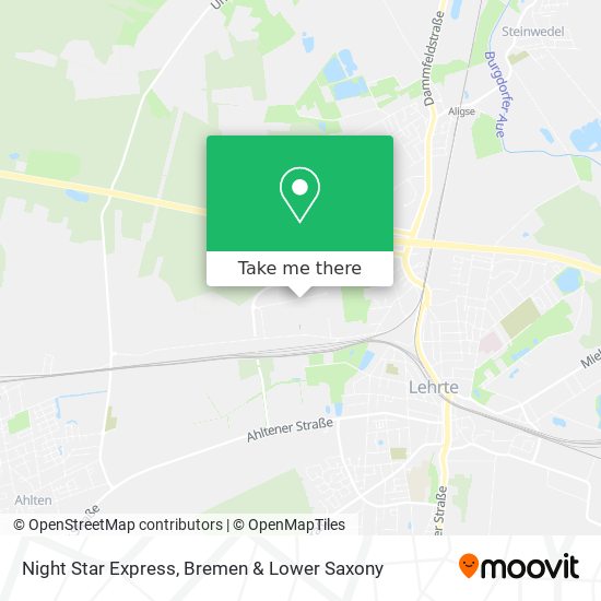 Night Star Express map