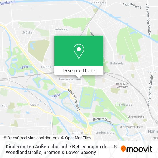 Карта Kindergarten Außerschulische Betreuung an der GS Wendlandstraße