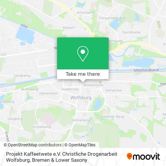 Projekt Kaffeetwete e.V. Christliche Drogenarbeit Wolfsburg map