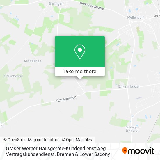 Карта Gräser Werner Hausgeräte-Kundendienst Aeg Vertragskundendienst