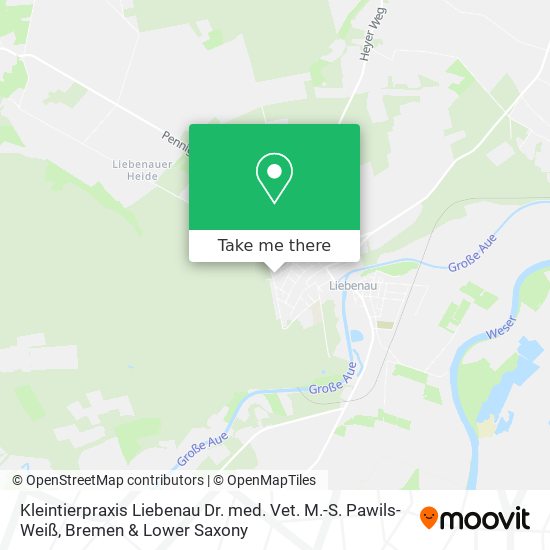 Kleintierpraxis Liebenau Dr. med. Vet. M.-S. Pawils-Weiß map