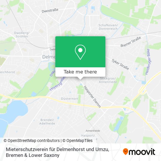 Карта Mieterschutzverein für Delmenhorst und Umzu