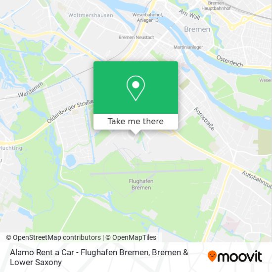 Alamo Rent a Car - Flughafen Bremen map