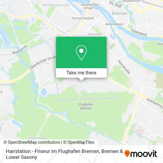Карта Hairstation - Friseur im Flughafen Bremen