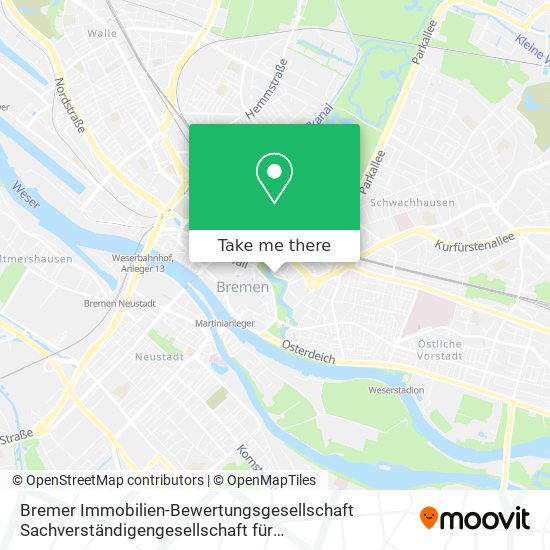 Карта Bremer Immobilien-Bewertungsgesellschaft Sachverständigengesellschaft für Immobilienbewertung