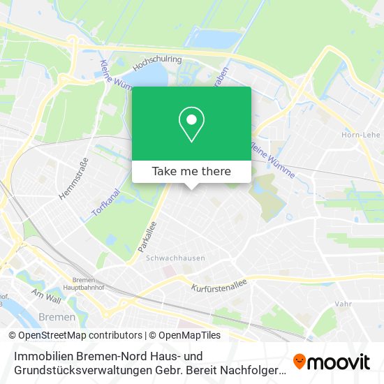 Карта Immobilien Bremen-Nord Haus- und Grundstücksverwaltungen Gebr. Bereit Nachfolger Jens Bereit