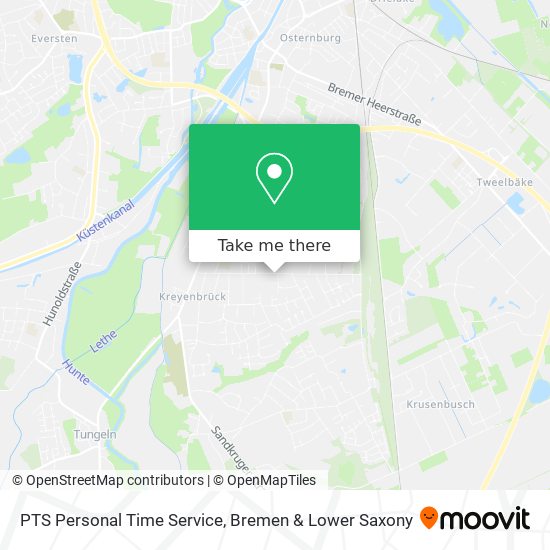 PTS Personal Time Service map