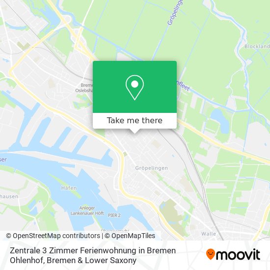 Zentrale 3 Zimmer Ferienwohnung in Bremen Ohlenhof map