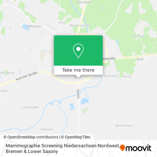 Mammographie Screening Niedersachsen-Nordwest map