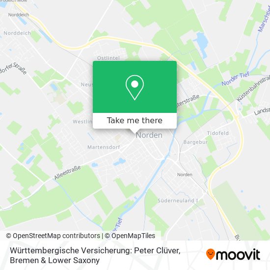 Württembergische Versicherung: Peter Clüver map